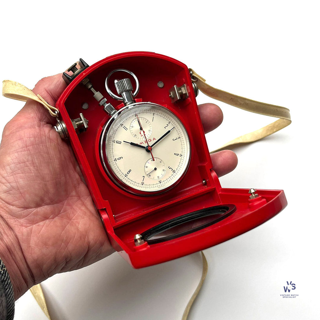 Omega Split Second Rattrapante Olympic Timer Pocket Watch Red Vintage Watch Specialist