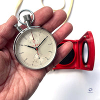 Omega - Split Second ’Rattrapante’ - Olympic Timer/Pocket Watch - Red Carry Case Marked Marconi - circa 1960 - Vintage Watch Specialist