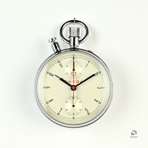 Omega - Split Second ’Rattrapante’ - Olympic Timer/Pocket Watch - Red Carry Case Marked Marconi - circa 1960 - Vintage Watch Specialist