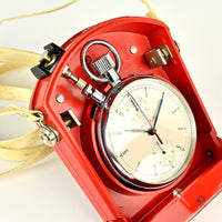 Omega - Split Second ’Rattrapante’ - Olympic Timer/Pocket Watch - Red Carry Case Marked Marconi - circa 1960 - Vintage Watch Specialist
