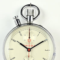 Omega - Split Second ’Rattrapante’ - Olympic Timer/Pocket Watch - Red Carry Case Marked Marconi - circa 1960 - Vintage Watch Specialist