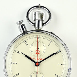 Omega - Split Second ’Rattrapante’ - Olympic Timer/Pocket Watch - Red Carry Case Marked Marconi - circa 1960 - Vintage Watch Specialist
