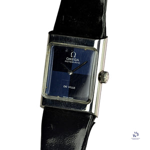 Omega Square Dial (Blue) two-tone Deville Automatic - Model ref: 551.0069 - c.1973 - Vintage Watch Specialist