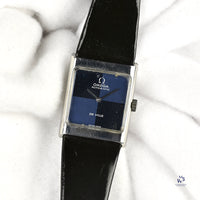 Omega Square Dial (Blue) two-tone Deville Automatic - Model ref: 551.0069 - c.1973 - Vintage Watch Specialist