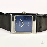 Omega Square Dial (Blue) two-tone Deville Automatic - Model ref: 551.0069 - c.1973 - Vintage Watch Specialist