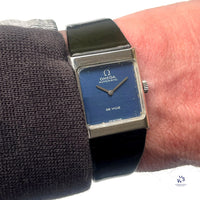 Omega Square Dial (Blue) two-tone Deville Automatic - Model ref: 551.0069 - c.1973 - Vintage Watch Specialist