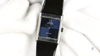 Omega Square Dial (Blue) two-tone Deville Automatic - Model ref: 551.0069 - c.1973 - Vintage Watch Specialist