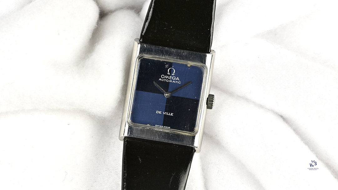 Omega Blue Square Two-Tone Dial Deville Automatic - Model