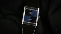 Omega Square Dial (Blue) two-tone Deville Automatic - Model ref: 551.0069 - c.1973 - Vintage Watch Specialist