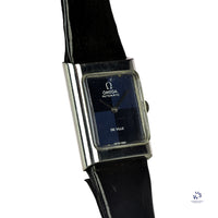 Omega Square Dial (Blue) two-tone Deville Automatic - Model ref: 551.0069 - c.1973 - Vintage Watch Specialist