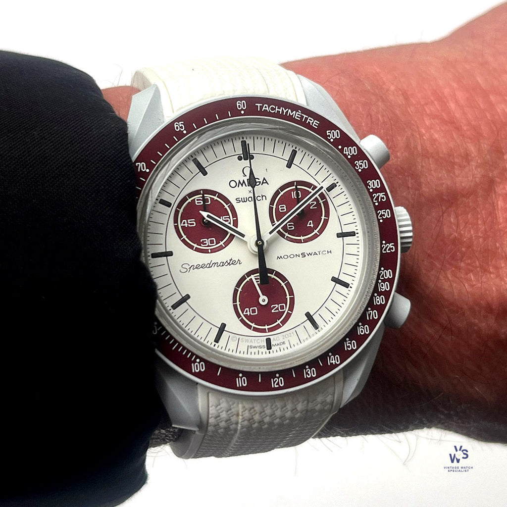 Omega Swatch Speedmaster Moonswatch - Pluto - Box and Papers - c.2022 - Vintage Watch Specialist