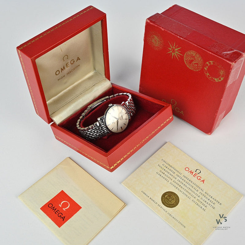 Omega Vintage Dress Watch - Model Ref: 14727 1 - Beads of Rice Bracelet - c.1958 - Box and Papers - Vintage Watch Specialist