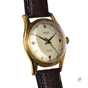Orfina Manual Dress Watch With Jewelled Dial - Gold Capped - c.1950s - Vintage Watch Specialist