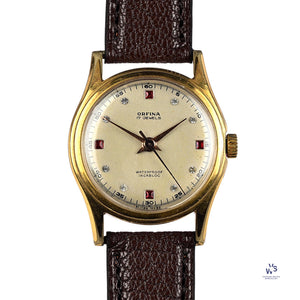 Orfina Manual Dress Watch With Jewelled Dial - Gold Capped - c.1950s - Vintage Watch Specialist