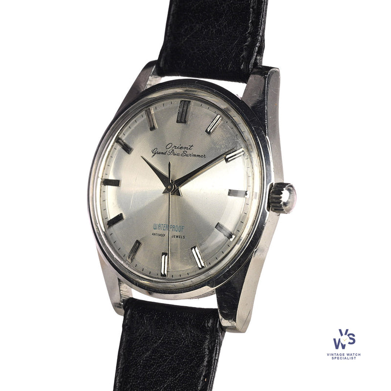 Orient Grand Prix Swimmer - Silver Dial - c.1960s - Vintage Watch Specialist