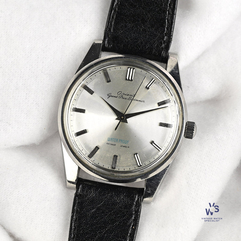 Orient Grand Prix Swimmer - Silver Dial - c.1960s - Vintage Watch Specialist