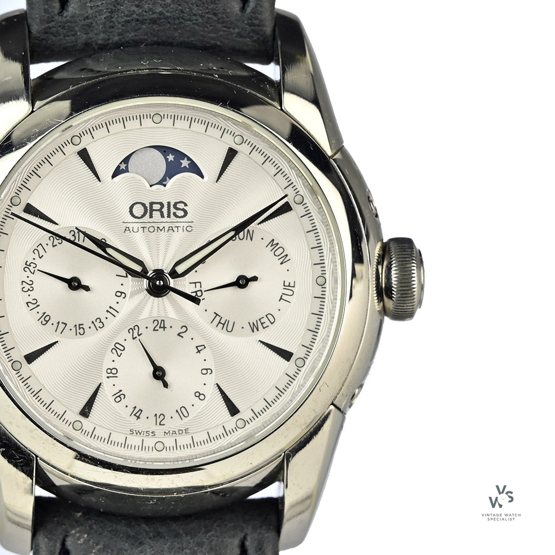 Oris Artelier Complication Triple Moonphase Watch Model Ref 7554A Vintage Watch Specialist