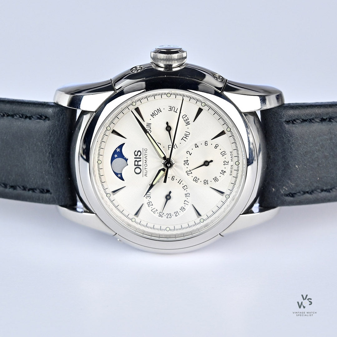 Oris Artelier Complication Triple Moonphase Watch Model Ref 7554A Vintage Watch Specialist