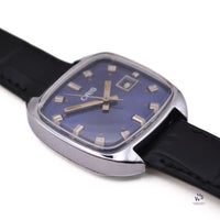 Oris - Calendar TV Case Calibre 715 Blue Dial c.1975 Vintage Watch Specialist