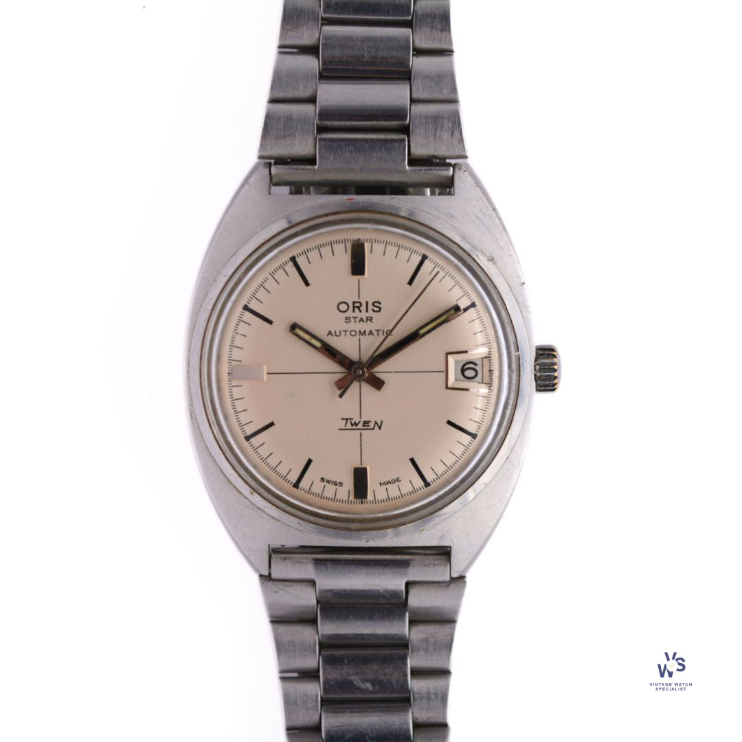 Oris Star Automatic Date Twen Stainless Steel 34mm Vintage Watch Specialist