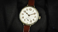 Oversized Military Trench Watch - White Metal Case - Superb Condition - Vintage Watch Specialist