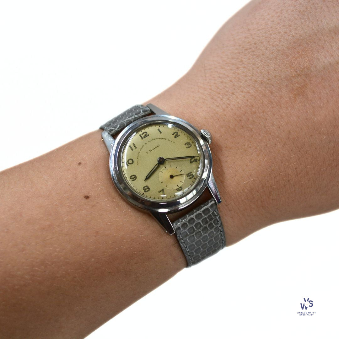 Pavel Buhre NOS 20 Year Presentation Watch Stepped Bezel c.1949 Vintage Watch Specialist