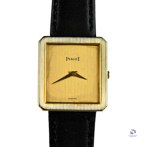 Piaget 18k Gold Tank Cased Dress Watch Model Ref: 9154 c.1970s Vintage Watch Specialist