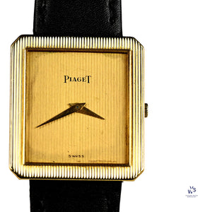 Piaget 18k Gold Tank Cased Dress Watch Model Ref: 9154 c.1970s Vintage Watch Specialist