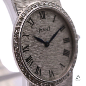 Piaget Lady’s 18k White Gold Dress Watch with Diamond Bezel - c.1970s - Vintage Watch Specialist