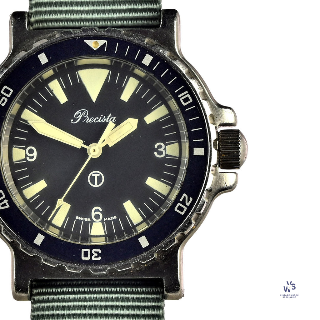 Precista - Quartz - Military Dive Watch - Big Triangle Dial Caseback Reference: 6645-99 - c.1988 - Vintage Watch Specialist