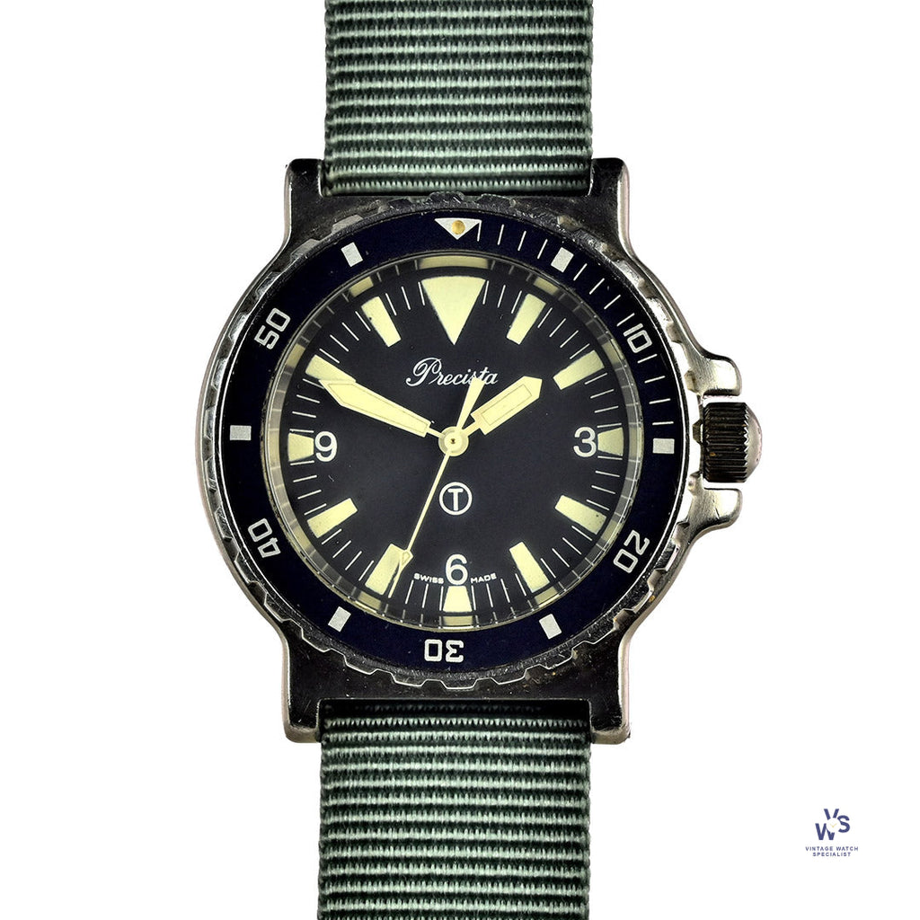 Precista - Quartz - Military Dive Watch - Big Triangle Dial Caseback Reference: 6645-99 - c.1988 - Vintage Watch Specialist