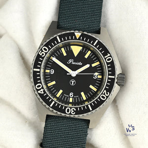 Precista Royal Navy Diver - Quartz - Asymmetric Case - Original Military Markings - 1993 - Vintage Watch Specialist