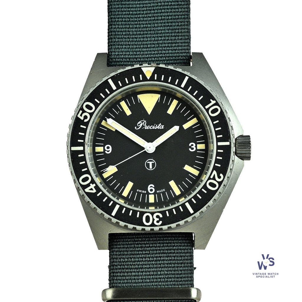 Precista Royal Navy Diver - Quartz - Asymmetric Case - Original Military Markings - 1993 - Vintage Watch Specialist