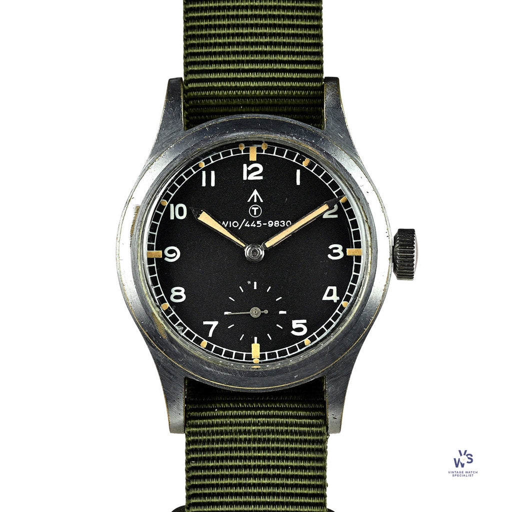 Record Dirty Dozen WWW Military Watch with Rare NATO W10 Numbered Dial and Pumpkin Lume – c.1945 Matching Case and Lug Numbers Vintage