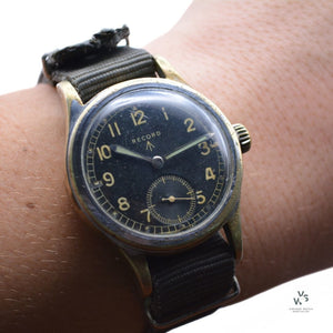 Record - W.W.W. Dirty Dozen - Military Watch - C.1945 - Caseback L34360 - Vintage Watch Specialist
