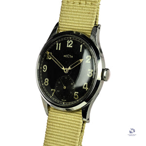 Recta DH German Military Issued Scrubbed Caseback Markings c.1940s Vintage Watch Specialist