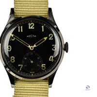 Recta DH German Military Issued Scrubbed Caseback Markings c.1940s Vintage Watch Specialist