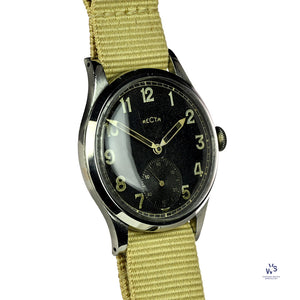 Recta DH German Military Issued Scrubbed Caseback Markings c.1940s Vintage Watch Specialist
