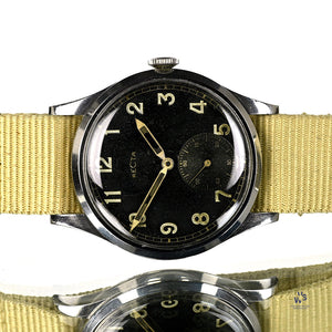 Recta DH German Military Issued Scrubbed Caseback Markings c.1940s Vintage Watch Specialist