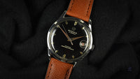 Rodania - 5500H Date - Black Gilt Dial - Calibre ETA 1093 - Incabloc - c.1950s - Vintage Watch Specialist