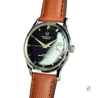 Rodania - 5500H Date - Black Gilt Dial - Calibre ETA 1093 - Incabloc - c.1950s - Vintage Watch Specialist