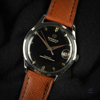 Rodania - 5500H Date - Black Gilt Dial - Calibre ETA 1093 - Incabloc - c.1950s - Vintage Watch Specialist