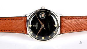 Rodania - 5500H Date - Black Gilt Dial - Calibre ETA 1093 - Incabloc - c.1950s - Vintage Watch Specialist