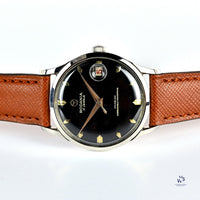 Rodania - 5500H Date - Black Gilt Dial - Calibre ETA 1093 - Incabloc - c.1950s - Vintage Watch Specialist