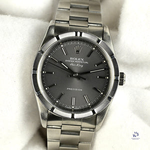 Rolex Air King Model Reference 14010 Bamboo Bezel Rare Grey Dial c.1995 Vintage Watch Specialist