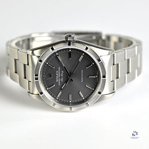Rolex Air King Model Reference 14010 Bamboo Bezel Rare Grey Dial c.1995 Vintage Watch Specialist