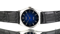 Rolex Cellini Reference 3804 18k White Gold Blue Dial c.1975 Mechanical Hand Wound Movement Vintage Watch Specialist