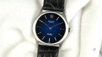 Rolex Cellini Reference 3804 18k White Gold Blue Dial c.1975 Mechanical Hand Wound Movement Vintage Watch Specialist
