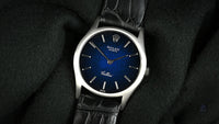 Rolex Cellini Reference 3804 18k White Gold Blue Dial c.1975 Mechanical Hand Wound Movement Vintage Watch Specialist
