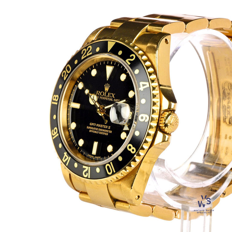 Rolex GMT Master II 18K Yellow Gold - Vintage Watch Specialist